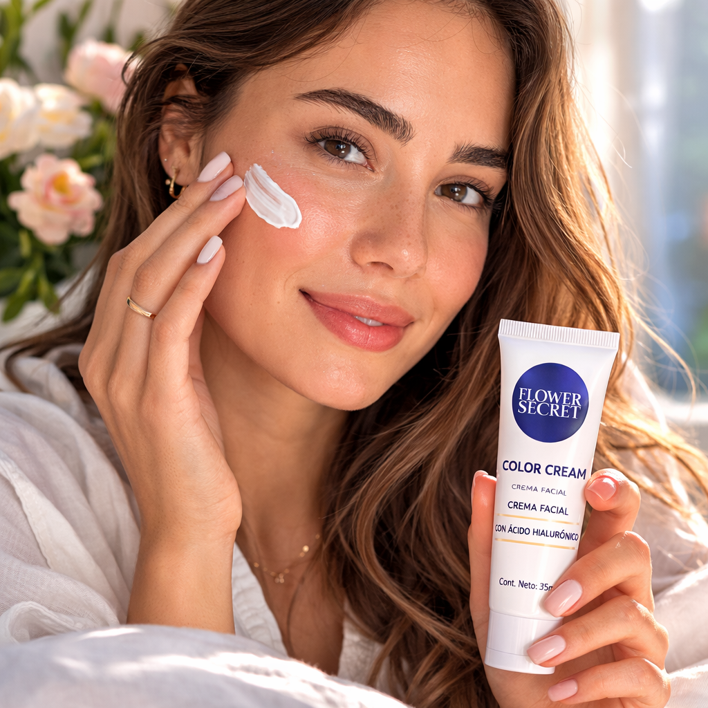 Flower Secret™ – Crema Facial con Ácido Hialurónico que Hidrata, Ilumina y Reduce Arrugas Visiblemente