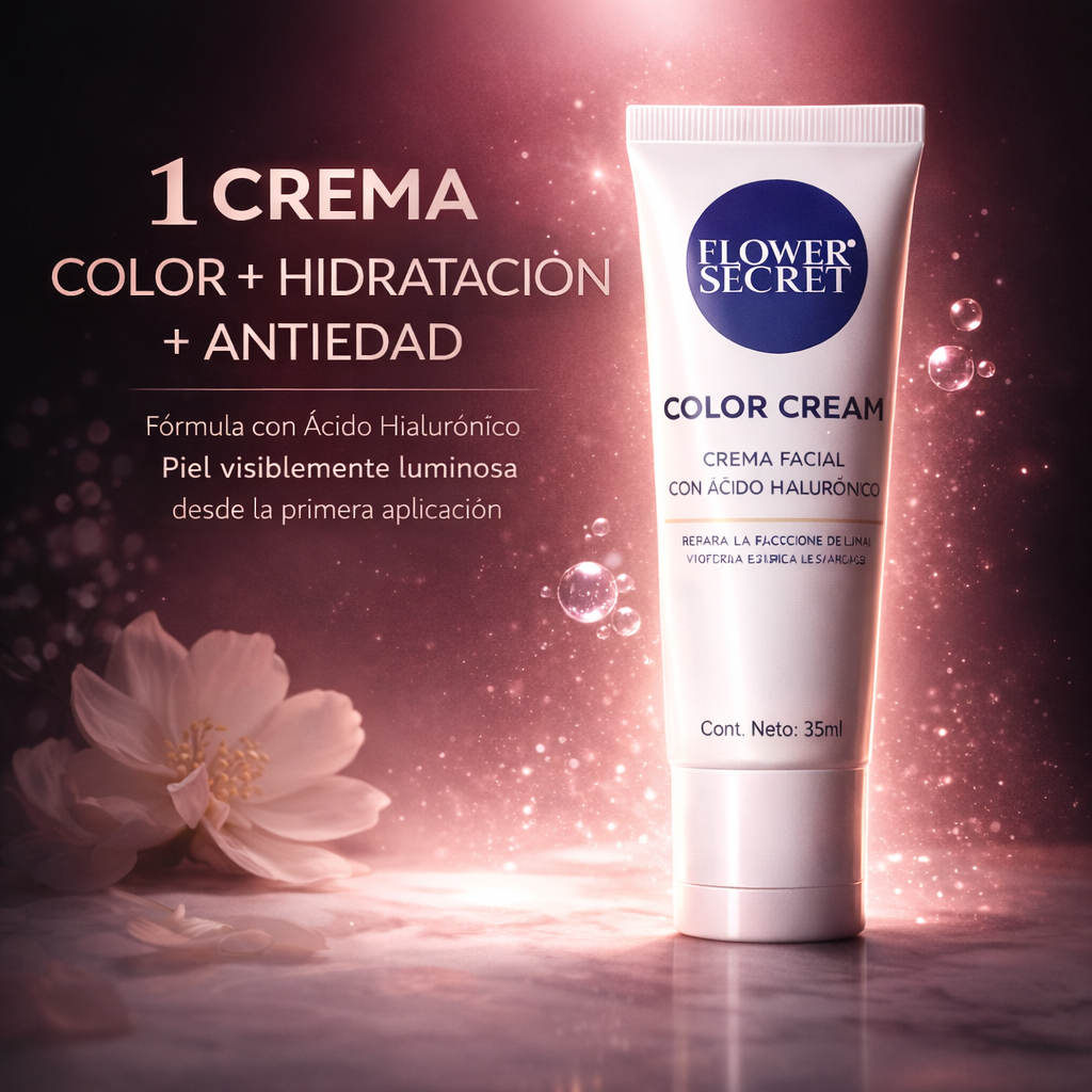 Flower Secret™ – Crema Facial con Ácido Hialurónico que Hidrata, Ilumina y Reduce Arrugas Visiblemente