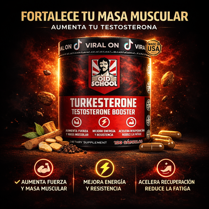 TurboTest Turkesterona™ – Potenciador Natural de Testosterona con Turkesterona para Aumentar Fuerza, Masa Muscular y Energía al Límite