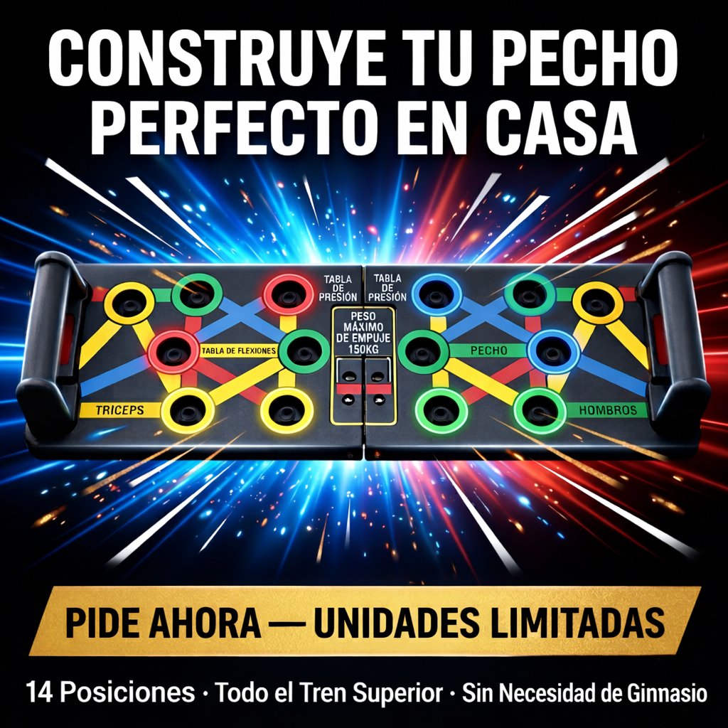 BodyPress Pro™ – Tabla de Flexiones con 14 Posiciones para Definir Pecho, Hombros, Tríceps y Espalda desde Casa
