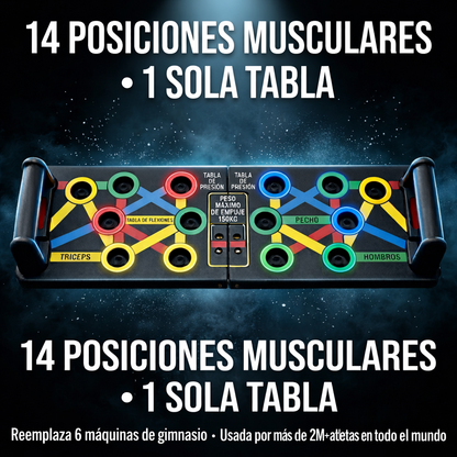 BodyPress Pro™ – Tabla de Flexiones con 14 Posiciones para Definir Pecho, Hombros, Tríceps y Espalda desde Casa