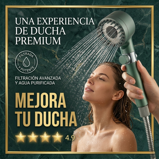 AquaSpa Pro™ – Cabezal Masajeador con Doble Filtro Purificador, 3 Modos de Presión y Cuidado Total para Piel y Cabello