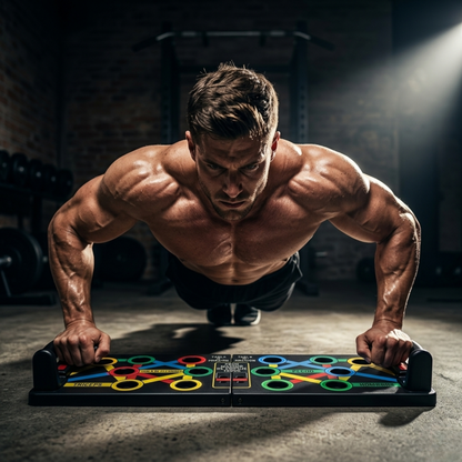BodyPress Pro™ – Tabla de Flexiones con 14 Posiciones para Definir Pecho, Hombros, Tríceps y Espalda desde Casa