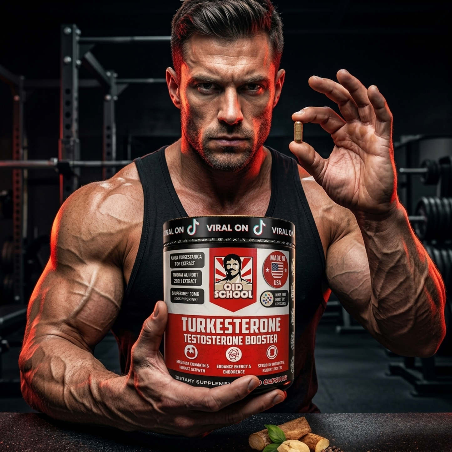 TurboTest Turkesterona™ – Potenciador Natural de Testosterona con Turkesterona para Aumentar Fuerza, Masa Muscular y Energía al Límite